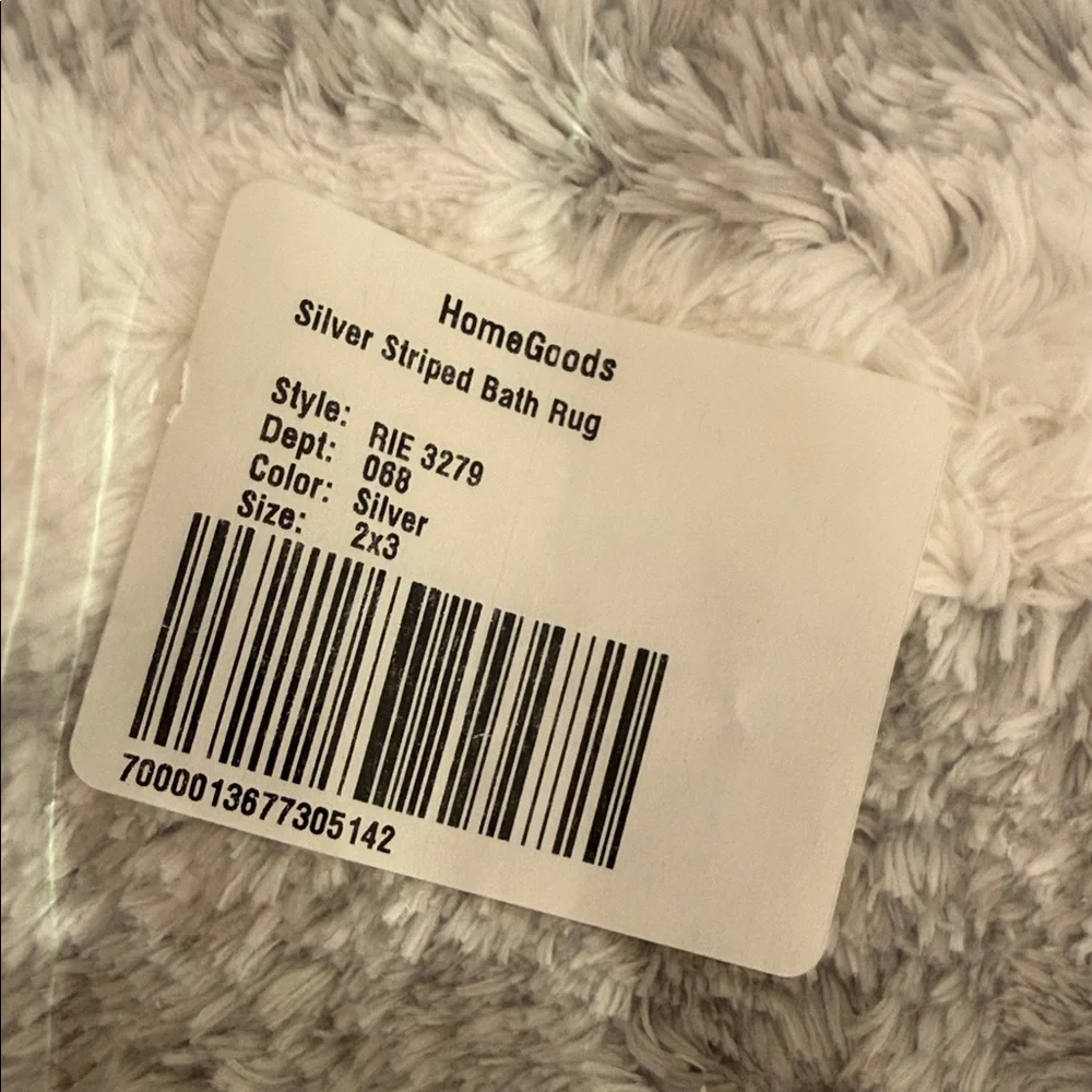Eversoft Collection Bath Rug by Riviera Home - Silver Striped Bath Rug